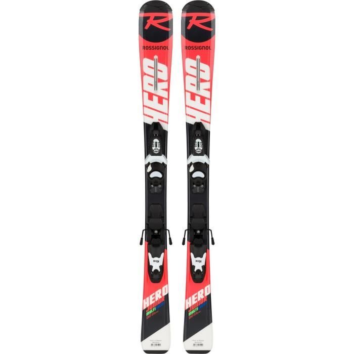 ROSSIGNOL Skis alpin Hero Junior 100-130 Kid-X 4 B76 - Enfant mixte - Noir et blanc