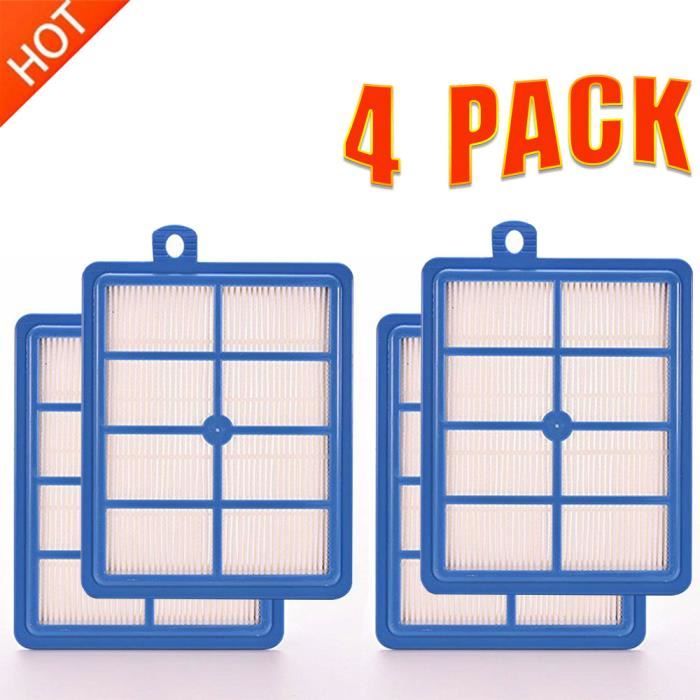4 pièces - Lot de filtres lavables HEPA pour aspirateur Philips Electrolux,référence de filtres H12 et H13 qu