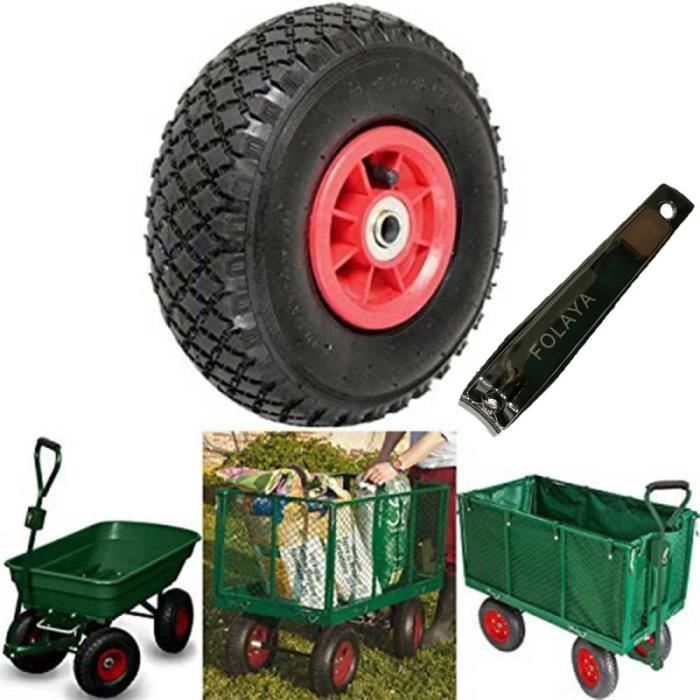 Roue gonflable pour diable brouette chariot 260x85mm 150kg alesage axe 16mm