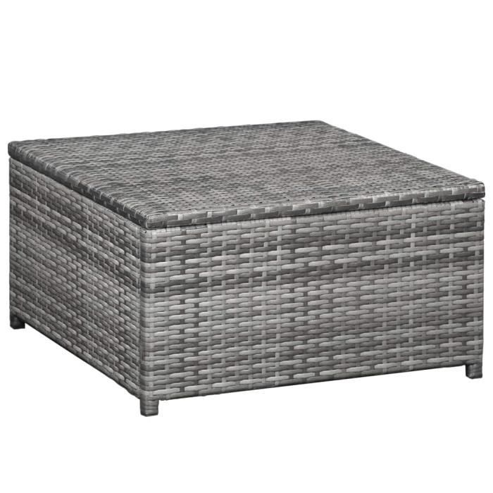 Mobilier de jardin 6 pcs avec coussins Résine tressée Gris #N14710