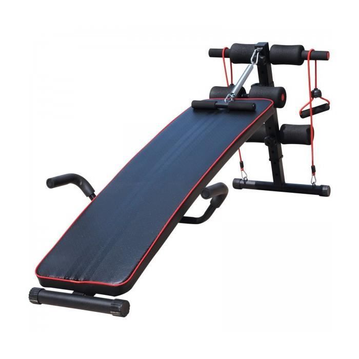 Banc de musculation Mitch noir et rouge