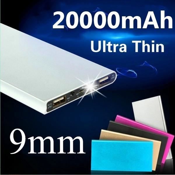 Krecoo 20000mAh banque d'alimentation de secours portable pour chargeur universel de téléphone portable(Argent)