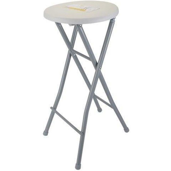 TABOURET DE BAR PLIABLE PLIANT PORTABLE CHAISE POUF SIEGE DECORATION MAISON ASSISE HAUTE PLASTIQUE