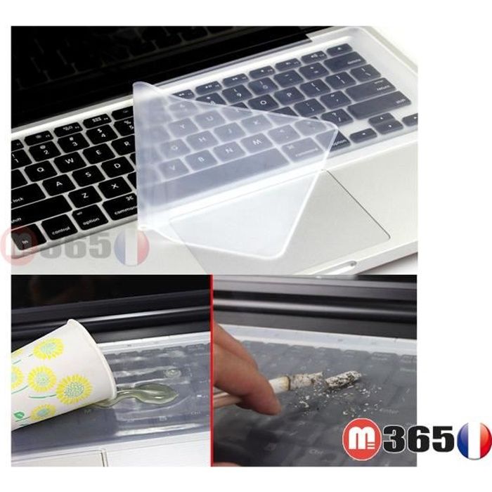 Protection clavier portable 37cm *13,3cm protège clavier ordinateur universel silicone