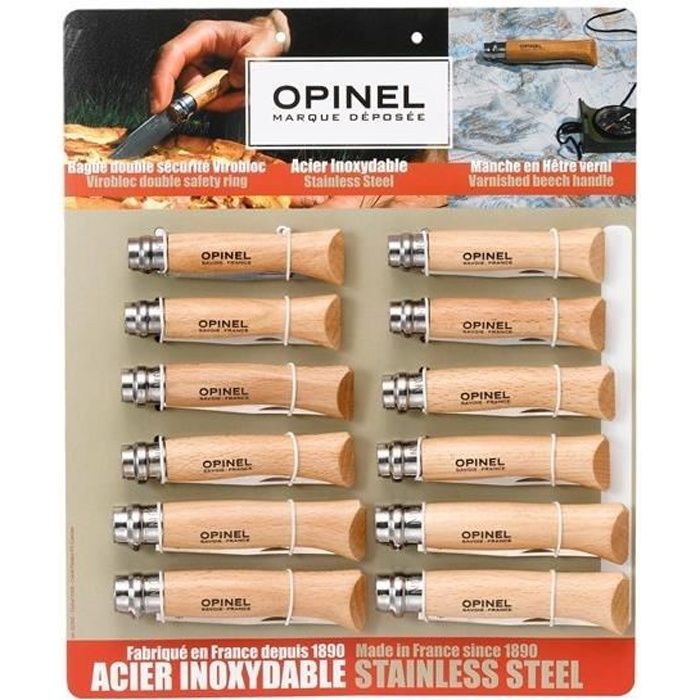 TABLEAU 12 COUTEAUX -OPINEL- INOX 6-7-8