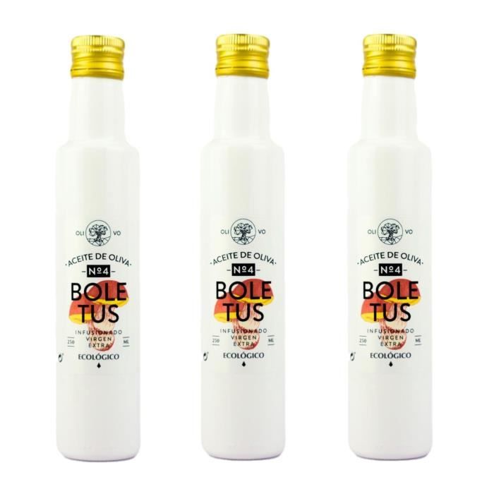 Lot 3x Huile olive extra vierge BIO - Infusée aux cèpes - bouteille 250ml