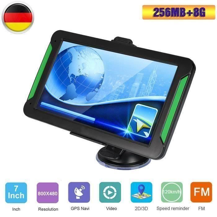 GPS Voiture Auto Europe 7 Pouces Ecran Tactile Cartographie Carte de l'Europe 256MB + 8GB