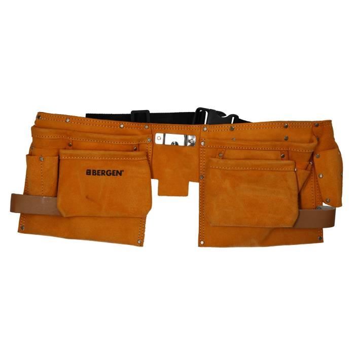 Double cuir Tool Pouch 11 poche de Split en cuir suédé bricoleur ceinture