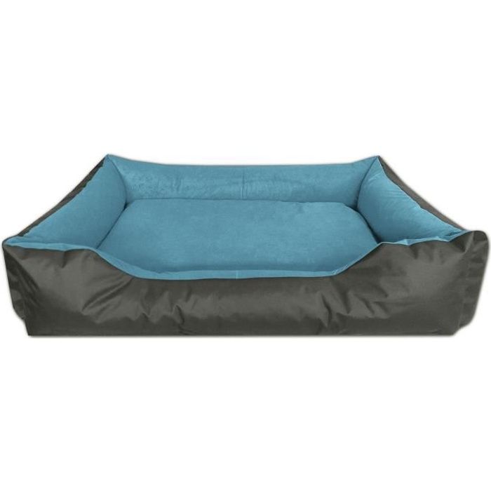 BedDog LUPI lit pour chien, Panier corbeille, coussin de chien [XXXL env. 150x110cm, BLUE-ROCK (gris/bleu)]