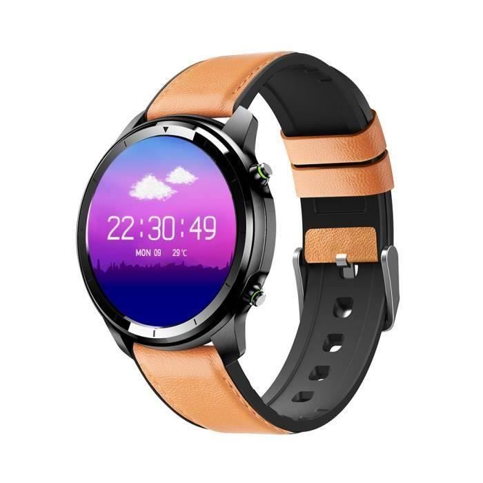 Montre Connectée Homme LEMFO LF26 HD IPS Sport Surveillance De La Santé Écran Couleur Bracelet Intelligent - Noir Marron