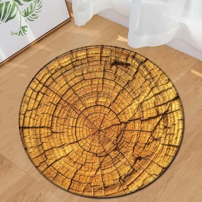 Ywei Grain de bois Kids Play Round Tapis Accueil Tapis Salon Plancher Tapis de yoga Multicolore750