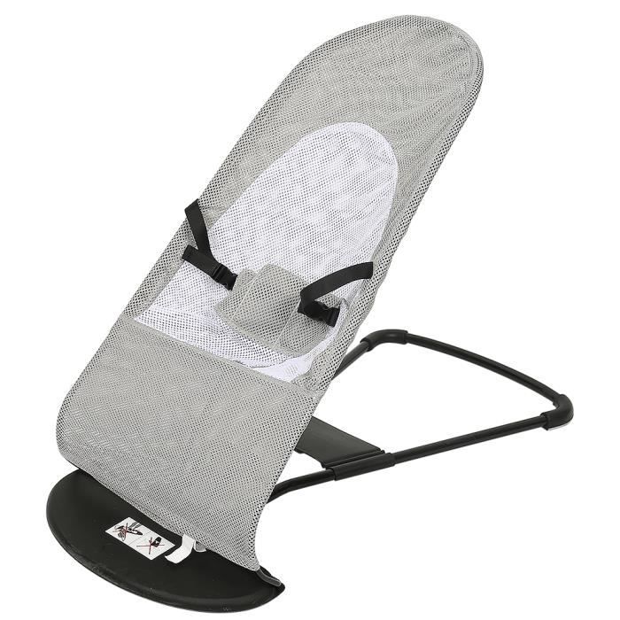 Transat Bébé Balancelle 2 En 1 88*40*51.5cm Baby Balance Chaise, Hauteur Réglable-Gris-Capacité de poids : 18 kg