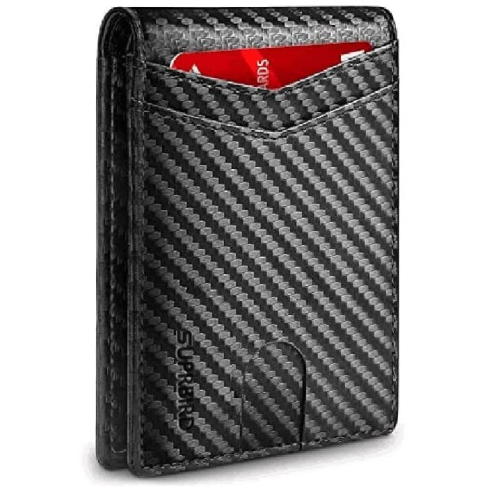 Portefeuille Minimaliste Fin Porte-Cartes et Carte D'IDENTITE Francaise, RFID Blocage Portefeuille pour Homme et Femme, Protecti,710