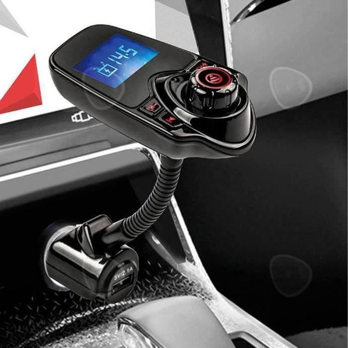 CONFO® kit Bluetooth voiture allume cigare transmetteur FM main libre radio fonction appels mp3 usb lecteur musique sans fil télépho