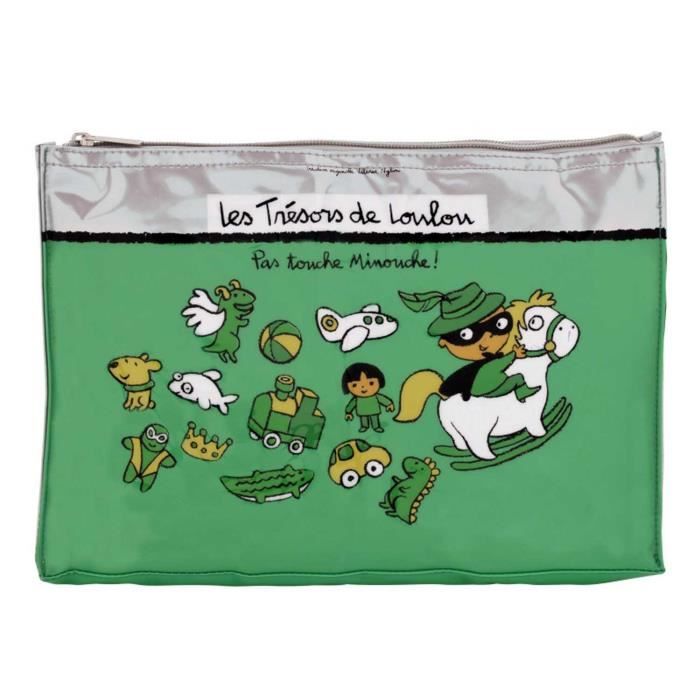 Trousse à Bazar TRÉSORS DE LOULOU Vert - Rangement Pour Voyage Enfant Bébé Garçon - Création Valérie Nylin Dlp Derrière La Porte