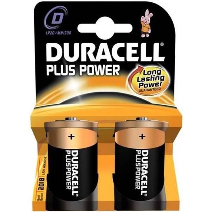 Pile alcaline LR20 D DURACELL Plus