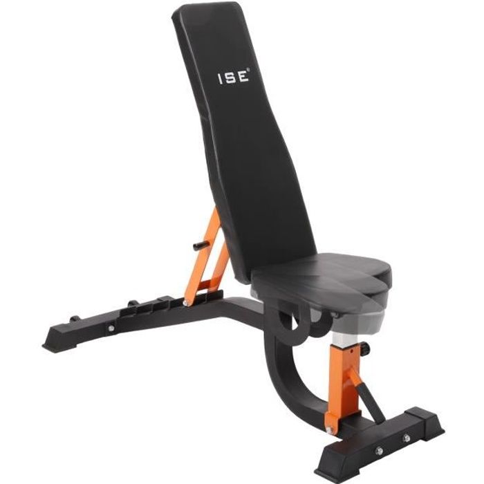 ISE Banc de Musculation incliné ,Pliable ,Dossier réglables en 6 Positions, Formation d'exercice Max 120KG SY-5504