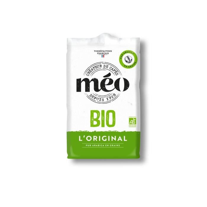 MEO Original Café pur Arabica Grains Bio - Paquet de 500g