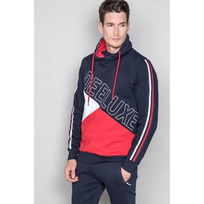Sweat tricolore à col boule MARIO - Couleur - Navy, Taille - M