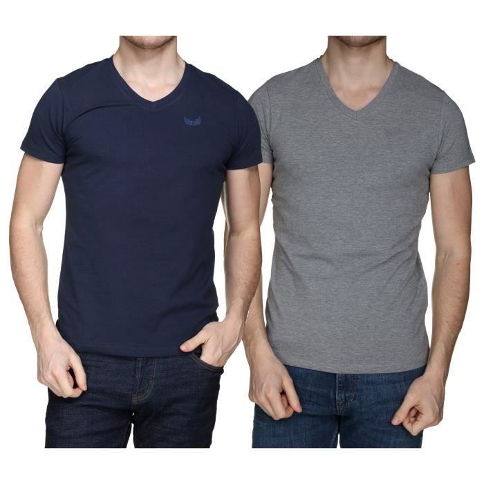 Tee Shirt Kaporal Gift H19 Pack X2 Col V Navy/m...