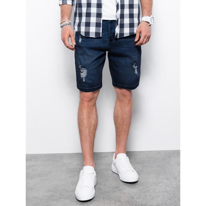 Short en Jean - Ombre - Pour Homme - Bleu foncé