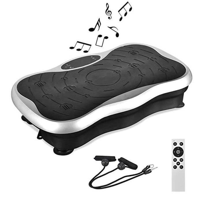 GEEMAX Plateforme Vibrante Oscillante Fitness Ultra Slim Bluetooth Musique Avec Résistance Bande