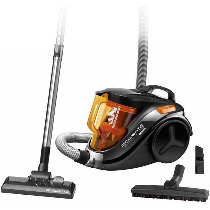 Rowenta, Aspirateur Sans Sac, Puissant, 750 W, 1,5 L, Accessoire Spécial Parquet, Compact Power Cyclonic Parquet RO3753EA