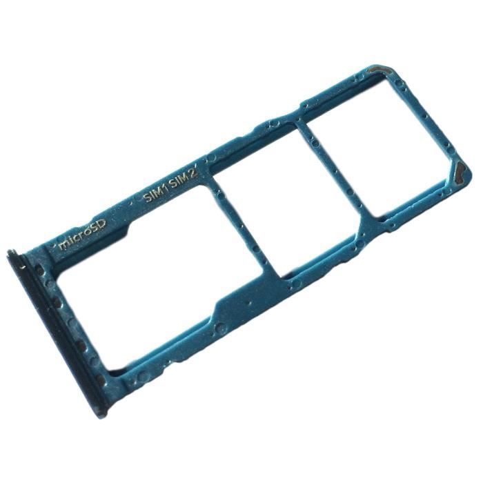 Tiroir Carte Dual SIM et Support micro-SD pour Samsung Galaxy A50, Piece de Remplacement Original, Bleu