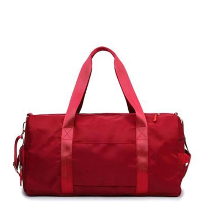Grande Capacité Voyage Gym Tote Voyage Sac Rouge Casual Sacs à BandoulièRe Weekender Portable Nylon Tote Sacs à Main ImperméAbles