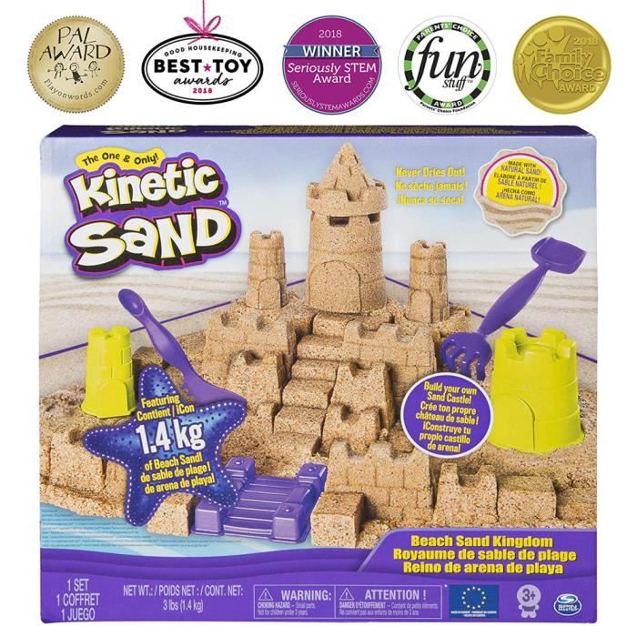 Kinetic Sand Beach Sand Set de jeu avec 3lbs de sable de plage