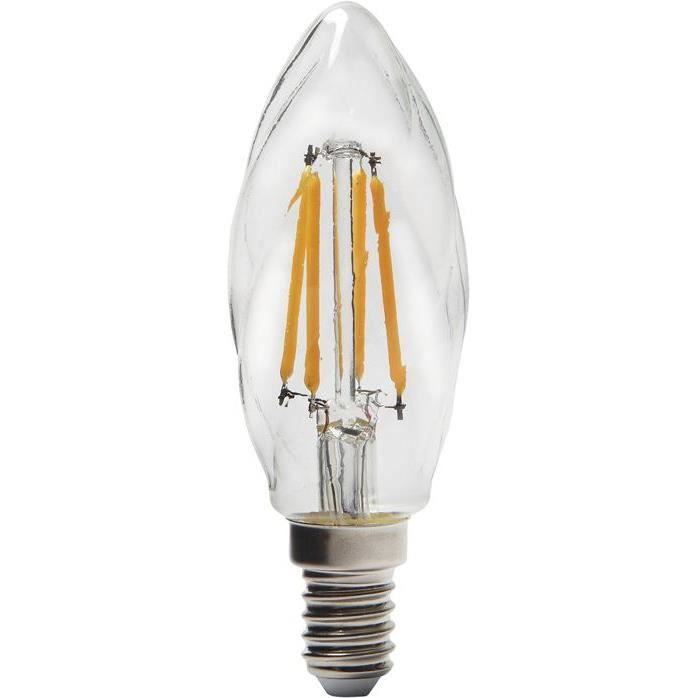 SYLVANIA - Led filament flamme torsadée 420lm E14 clair boite