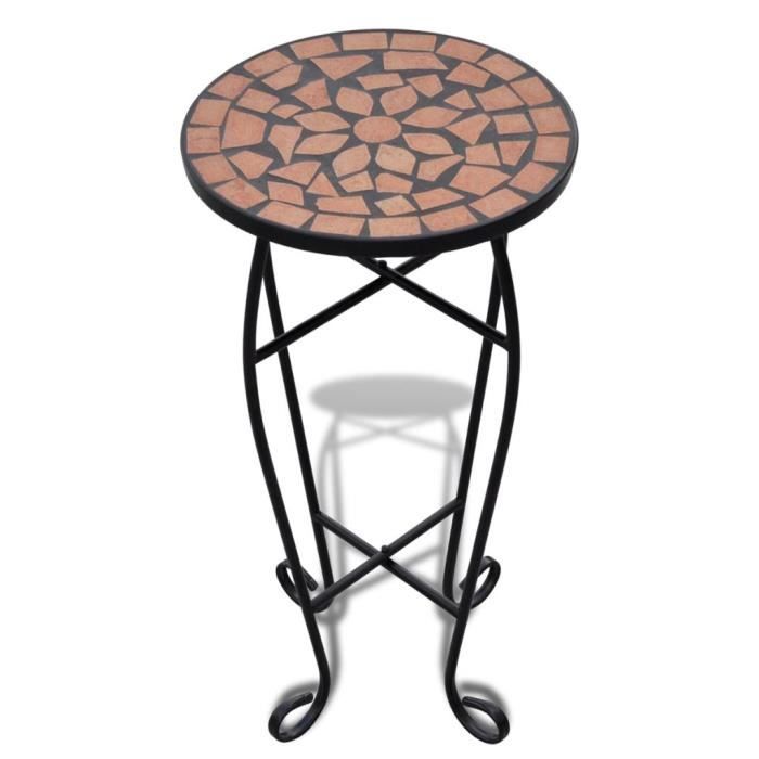 Table porte plante Table d'appoint Mosaïque Terre cuite