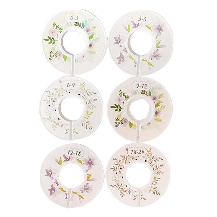 6 pcs vêtements taille diviseurs en plastique coloré concentrique ronde boucles cercle affichage RANGEMENT - CASIER - ETAGERE