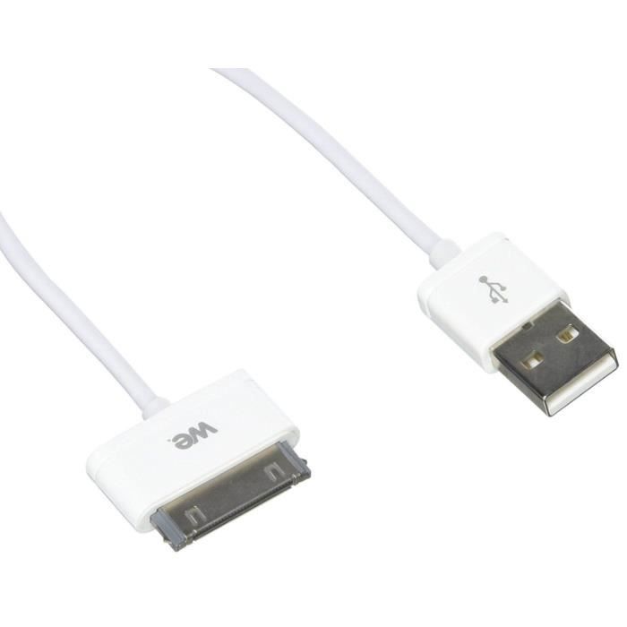 WE Câble USB Apple pour iphone 4 et 4S - 1 mètre - Blanc