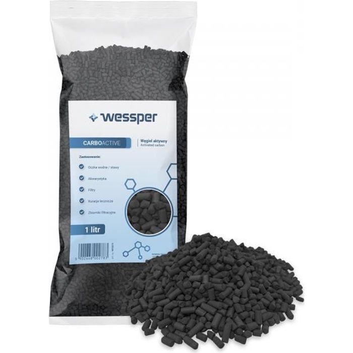 Wessper 1L Granulés De Charbon Actif pour Aquarium/Bassin/Approvisionnement en Eau, Filtre Moyen