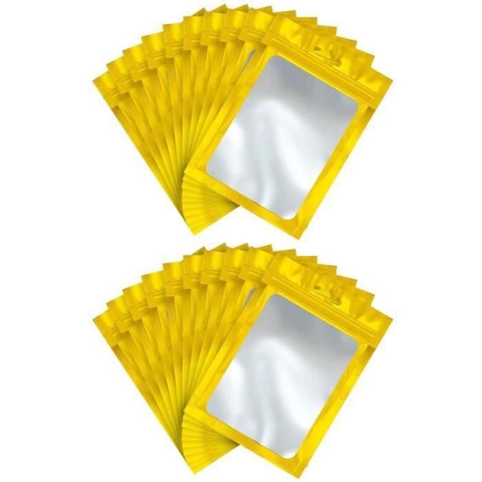 DX22257-Sacs Mylar de ziplock sacs de stockage alimentaire refermables avec fenêtre transparente grains de café Pochette d'emb 9 *