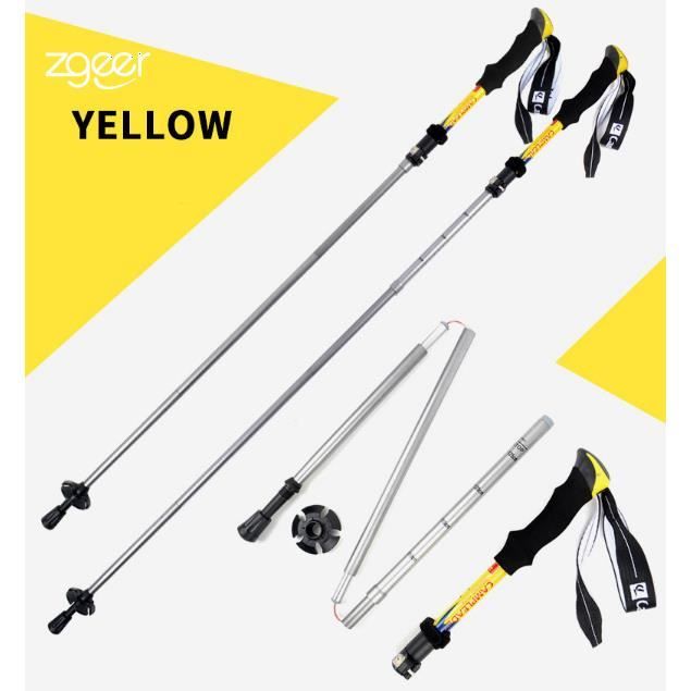 Hiker Bâtons de Marche Pliable, Bâtons de Randonnée Ultra Léger pour Trekking Sport en Plein Air, 107 à 125 cm