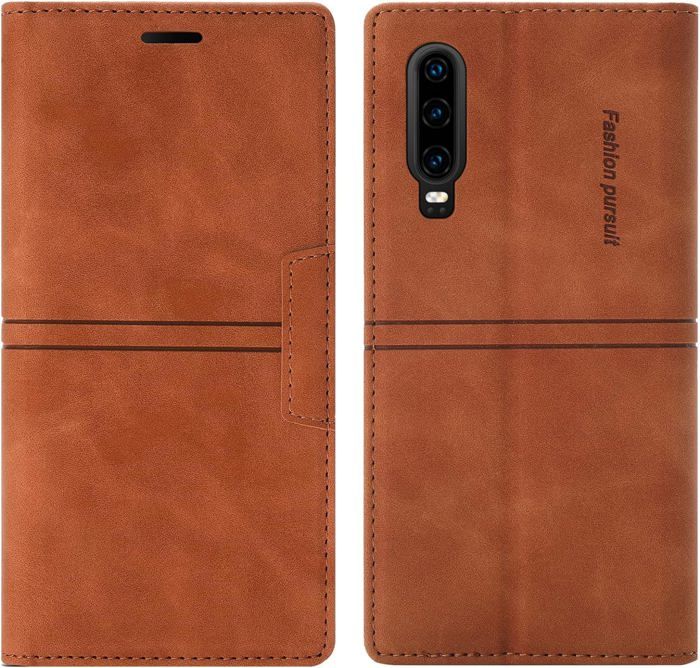 Cover In Pelle Per Huawei P20 Pro, Custodia A Portafoglio Rossa Con 3 Slot Carte E Supporto Regolabile