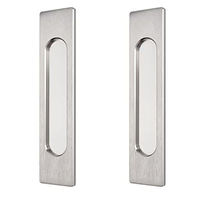 Lot de poignées de porte coulissantes auto-adhésives rectangulaires en acier brossé et alliage daluminium sans perforation