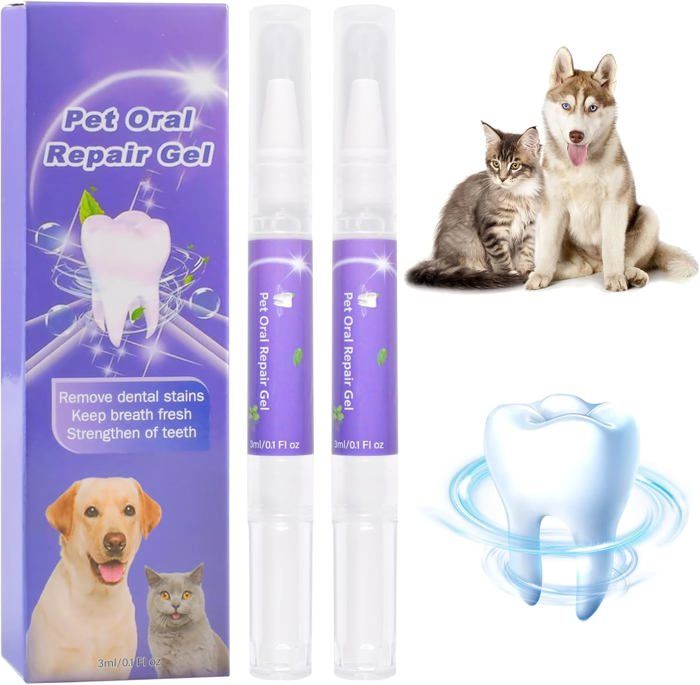 Meilleurs prix pour 2PCS Pet Oral Repair Gel,Gel De Réparation Buccale pour Animaux De Compagnie, Gel buccal pour Chien Et Chat, Réparation Dentaire