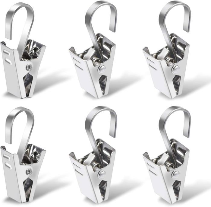 Sopito 100 Pinces à Rideaux Acier Inoxydable - 3.3cm - Pour Décoration, Photos, Artisanat - Argent