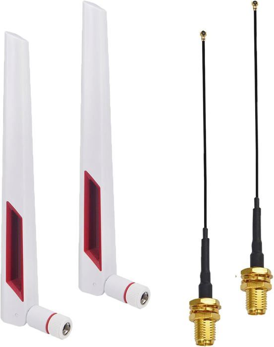 Eightwood Antenne WiFi Double Bande 2.4/5GHz Triple RP-SMA Externe - Améliorez Votre Signal WiFi