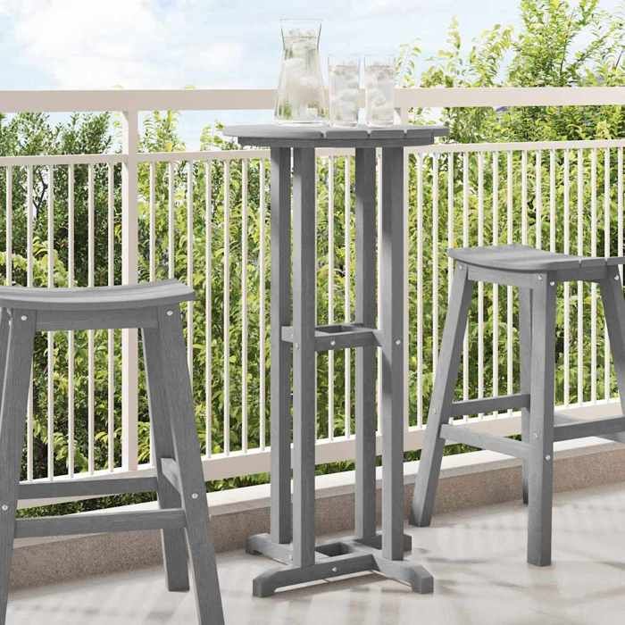 vidaXL Table de bar 55x55x107 cm HDPE - vue 2