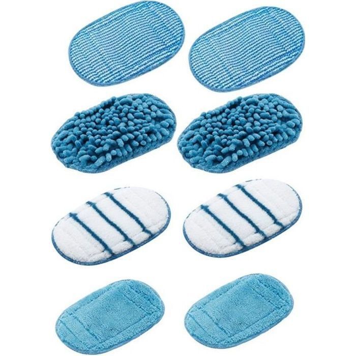 Coussinet Nettoyage Vapeur Remplacement Lot De 8 Lingettes Microfibre Pour Gants Vapeur Black+Decker FSH10SM/FSH10SMP - Lavables, Haute Absorption Accessoire Nettoyeur Vapeur
