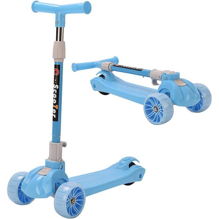Trottinette 3 Roues Pliable Pour Enfant – Hauteur Réglable, Roue LED Flash, Pont Antidérapant, Frein Arrière – Garçons Et Filles