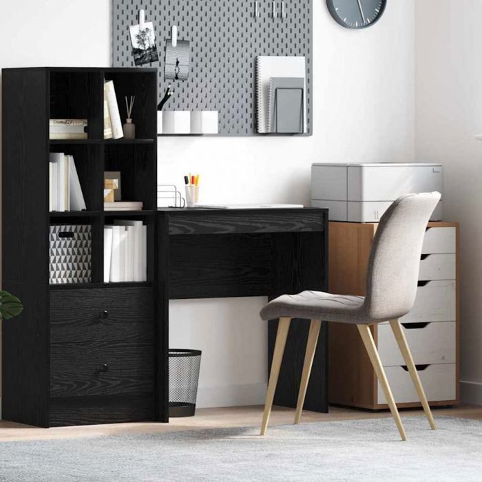 Bureau compact vidaXL chêne noir 70 x 40 x 76 cm - bois dingénierie rangement design épuré