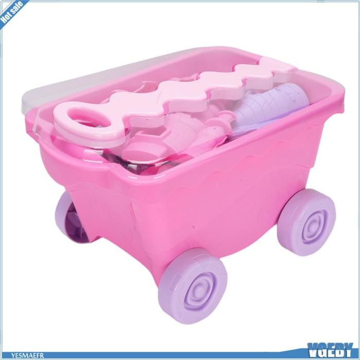 Ashata Jouets de château de sable pour enfants Ensemble de jouets château de sable pour enfants seau de puericulture coffre Rose