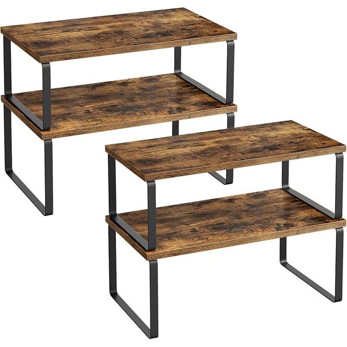 Étagère de Cuisine de 4 Organisateur orte-épices Rangement de lacard Noir Dencre + Marron Rustique 397L cm noir MEUBLE A EPICES