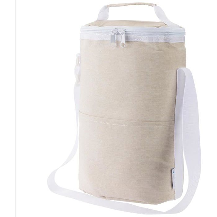 Sac Isotherme Pour Bouteille 1,5 L – Beige, Sangle Réglable, Fermeture éclair, Idéal Camping, Randonnée, Plage