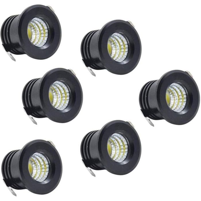 Mini spots encastrables LED - PZCC - PZCC - Lot de 6 - 3 W (équiv. 25 W) - Blanc chaud Ø ext. 38 mm